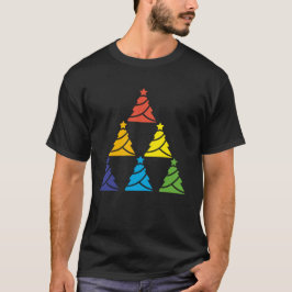 Camiseta Árvore Arco-Íris de Árvores de Natal Feriado LGBT-