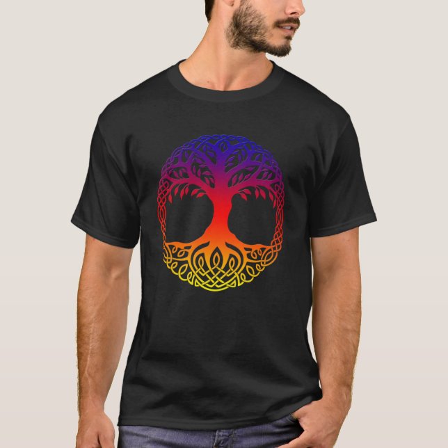 Camiseta Árvore Arco-Íris de Life Yggdrasill (Frente)