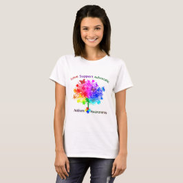 Camiseta Árvore Arco-Íris do Autismo