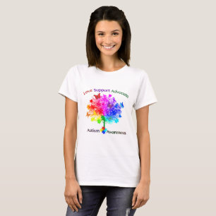 Camiseta Árvore Arco-Íris do Autismo