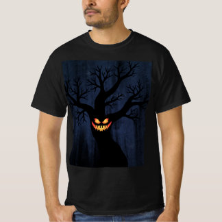 Camiseta Árvore Assombrada Assustadora do Halloween com Ros