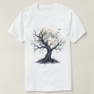 Camiseta Árvore Assombrada sob a Lua Cheia