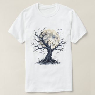 Camiseta Árvore Assombrada sob a Lua Cheia