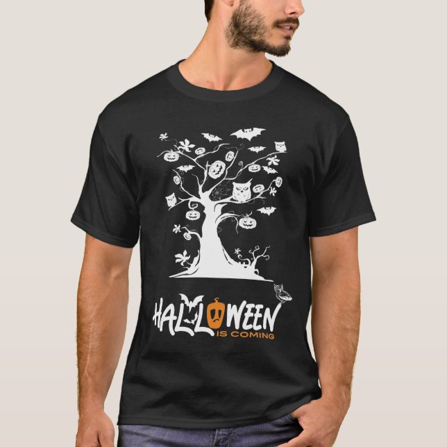 Camiseta Árvore Assustadora do Halloween, Árvore Assustador (Frente)