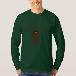 Camiseta Árvore Assustadora Usando Máscara de Proteção Mang
