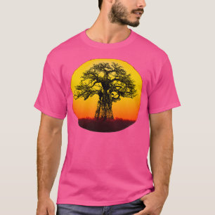 Camiseta Árvore Baobab no Sunset para Ventiladores Africano