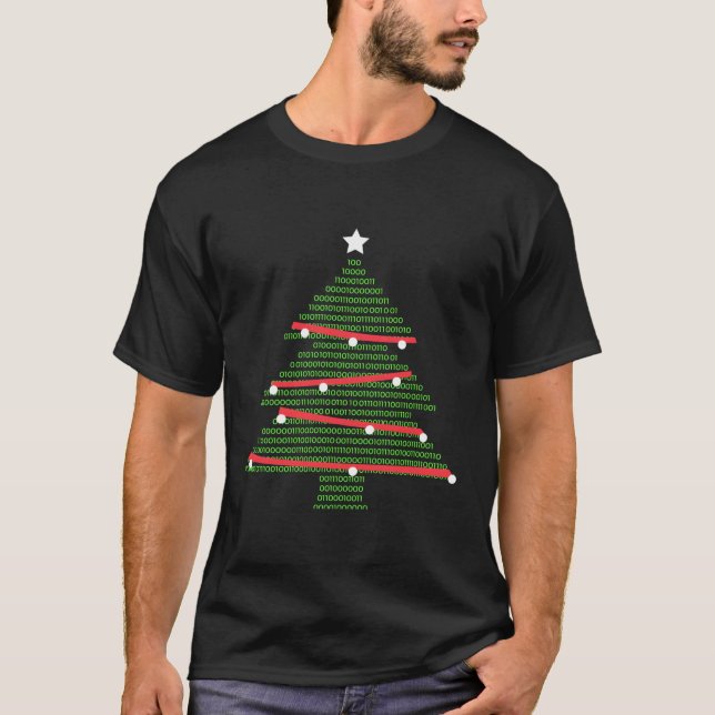 Camiseta Árvore Binária Para O Natal (Frente)