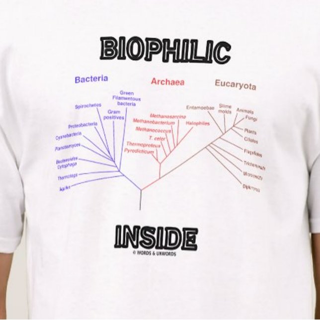 Camiseta Árvore Biofílica Filogenética Dentro (Let your wry evolutionary biology side shine with this "Biophilic Inside" tee!)