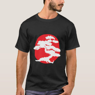 Camiseta Árvore Bonsai com Karato Japonês Vermelho