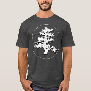 Camiseta Árvore Bonsai em Círculo Belo Design T Zen Peac