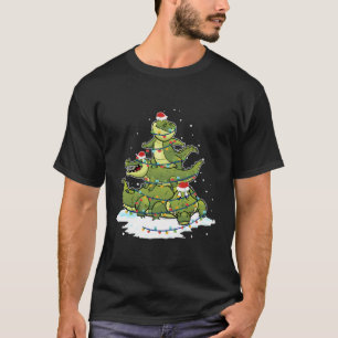 Camiseta Árvore clara de Natal de Papais noeis de Alligador