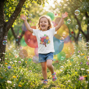 Camiseta Árvore Colorida Abstrata da Vida Arte Moderna