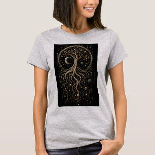 Camiseta Árvore Cósmica da Vida 3D Micro Mosaico