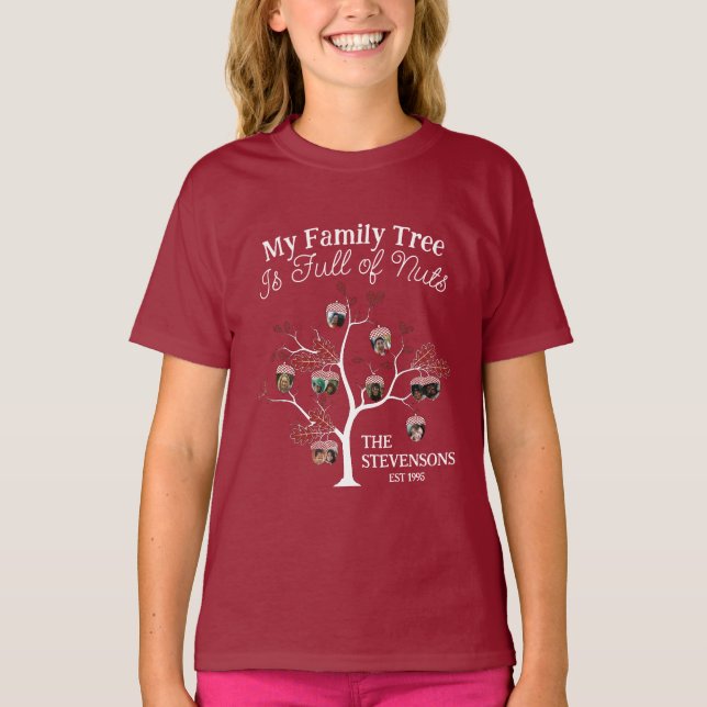 Camiseta Árvore da Família Engraçado Red Picture é Cheio de (Frente)