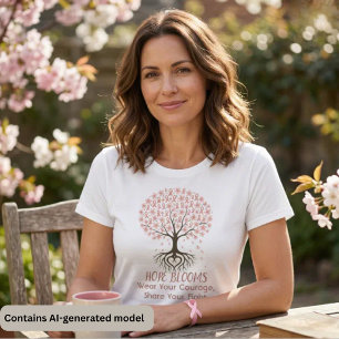 Camiseta Árvore da Fita Rosa da Esperança - Conscientização