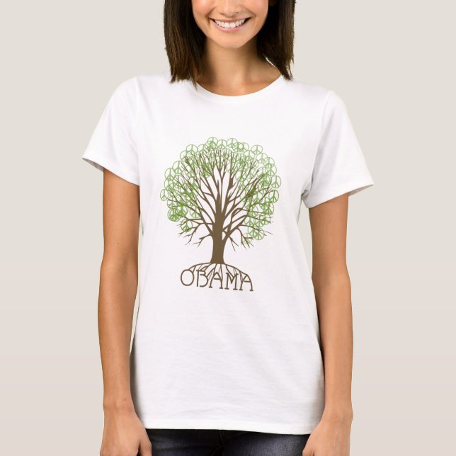 Camiseta Árvore da paz de Obama (Frente)