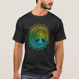 Camiseta Árvore Da Vida Cresente Moon Fases Florais Mandala