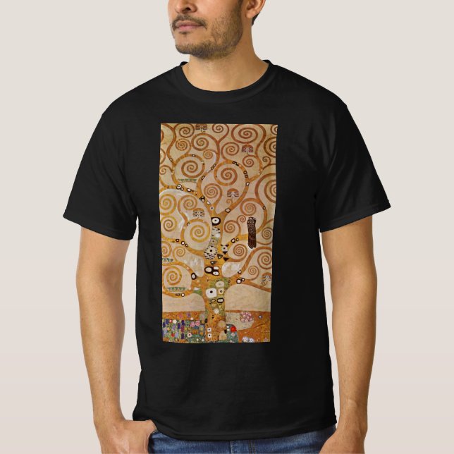 Camiseta Árvore da Vida de Gustav Klimt, Art Nouveau Estili (Frente)