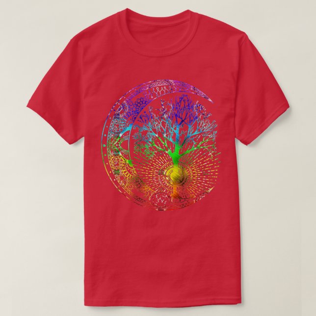 Camiseta Árvore da Vida de Mandala Moon Chakra (Frente do Design)