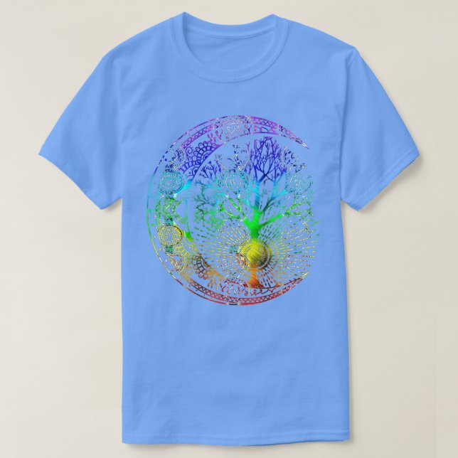 Camiseta Árvore da Vida de Mandala Moon Chakra (Frente do Design)