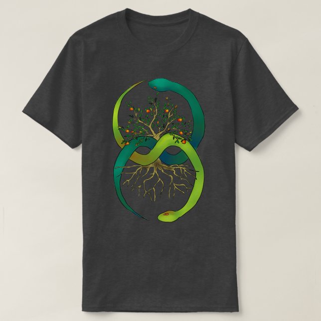 Camiseta Árvore da Vida de Ouroboros (Frente do Design)