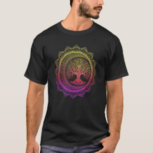 Camiseta Árvore Da Vida Fases Da Lua Crescente Floral Manda
