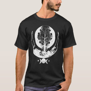 Camiseta Árvore Da Vida Fases Da Lua Ocultas Astrologia Gót