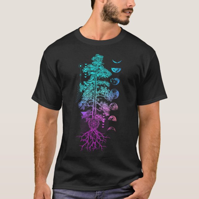 Camiseta Árvore Da Vida Fases Da Lua Yoga Chakra Presente (Frente)