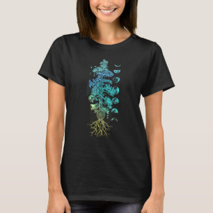 Camiseta Árvore Da Vida Fases Da Lua Yoga Chakra Terra