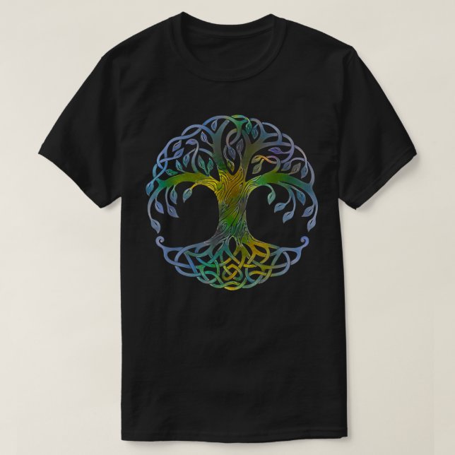 Camiseta ÁRVORE DA VIDA Viking Yggdrasil Pagan Earth Acima (Frente do Design)