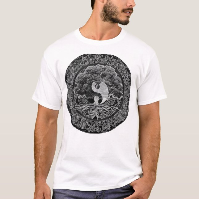 Camiseta Árvore da vida Yin Yang (Frente)