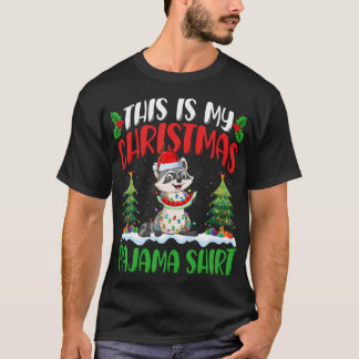 Camiseta Árvore das Luzes de Natal Raccoon