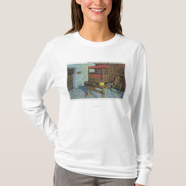 Camiseta Árvore de álamo antiga de Lombardy e castelo (Frente)