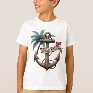 Camiseta Árvore de Âncora Náutica e Palm Vintage - Marítimo