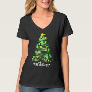 Camiseta Árvore de Arte de Natal Crayon - Melhor Natal