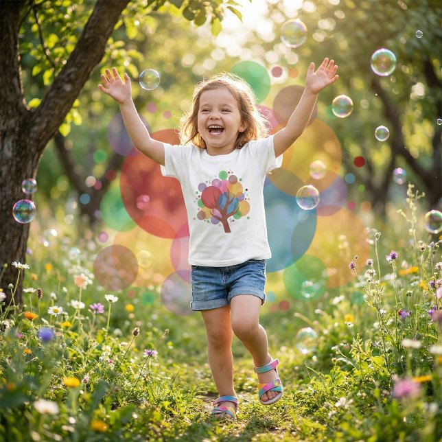 Camiseta Árvore de bolhas colorida (Criador carregado)