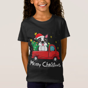 Camiseta Árvore de Caminhão de Natal Boston Terrier Árvore