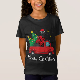 Camiseta Árvore de Caminhão de Natal Preta Mãe Pai Xmas D