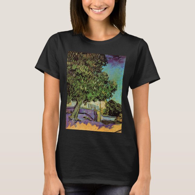 Camiseta Árvore de castanha em Blossom por Vincent van Gogh (Frente)