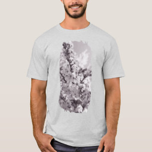 Camiseta Árvore de cereja azeda, preta e branca