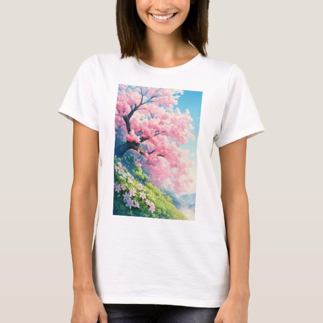 Camiseta Árvore de Cerejeira em Flor (Frente)
