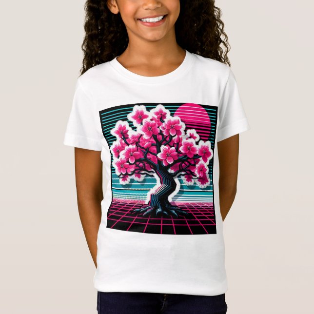 Camiseta Árvore de Cerejeira Synthwave 803 (Frente)