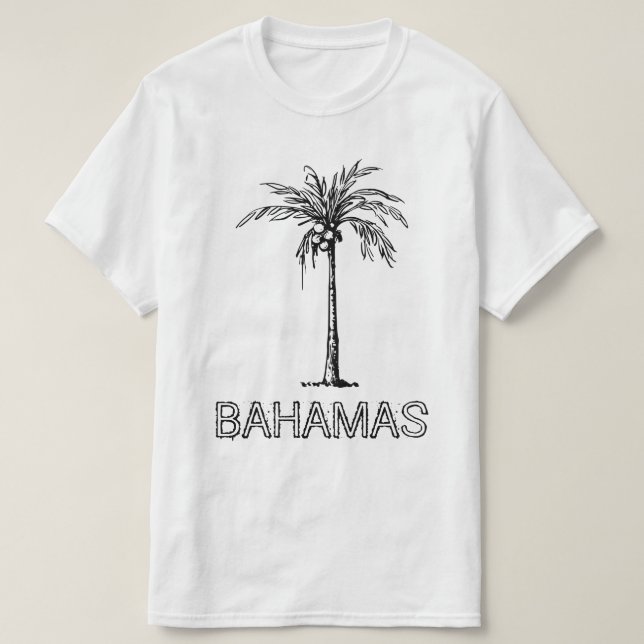 Camiseta Árvore de coco das Bahamas design (Frente do Design)