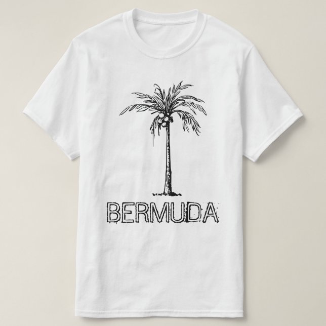 Camiseta Árvore de coco das Bermudas design (Frente do Design)