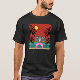 Camiseta Árvore de Coco de Praia - Bat Gráfico no Verão