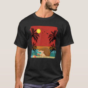 Camiseta Árvore de Coco de Praia Retro Gráfico Porcupine Su