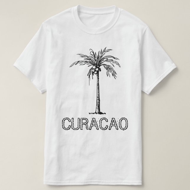 Camiseta Árvore de coco do curacão design preto e branco (Frente do Design)
