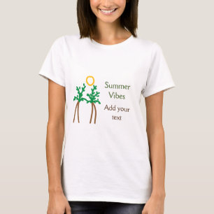 Camiseta Árvore de coco marrom verde vibrações de verão adi