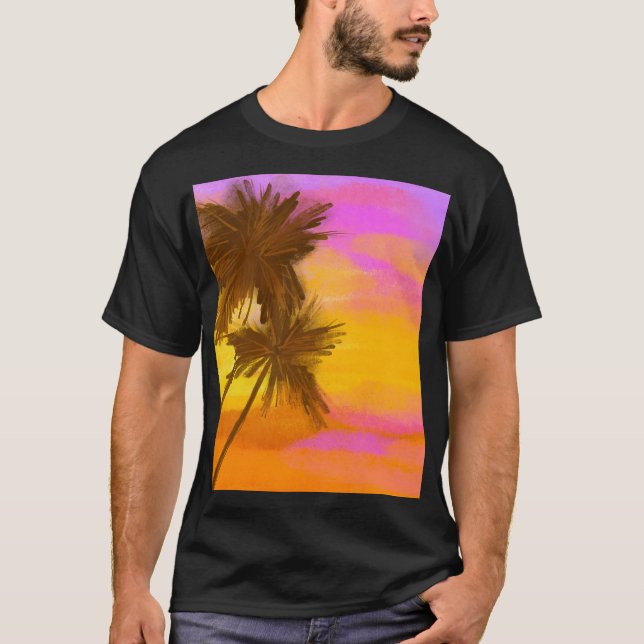 Camiseta Árvore de coco, tema de verão tropical. (Frente)