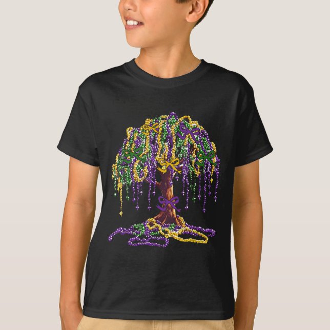 Camiseta Árvore de Contas do Carnaval Mardi Gras Nova Orlea (Frente)